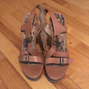 Sam Edelman cork heeled wedges.